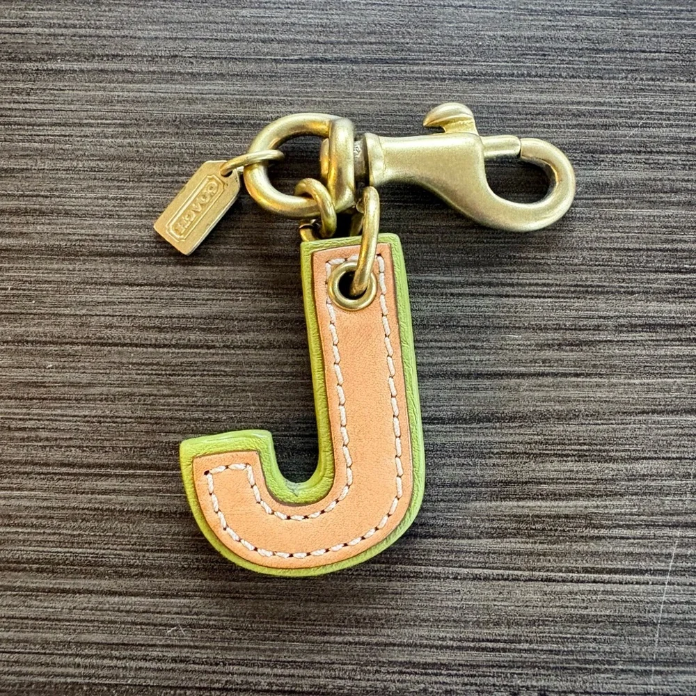 RESERVED Coach Letter Bag Charm - Y2K J Leather - Picture 2 of 8